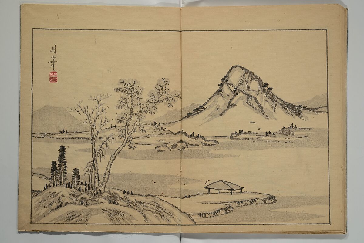 A Garden of Pictures by Kyoto Artists (Keijō gaen) 京城画苑, Shiba Kōkan 司馬江漢 (Japanese, 1747–1818), Woodblock printed book; ink and color on paper, Japan