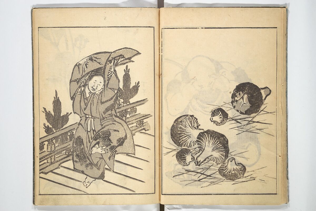 Old Manji’s Cursive Picture Album (Manji-ō sōhitsu gafu) 卍翁艸筆画譜, Katsushika Hokusai 葛飾北斎 (Japanese, Tokyo (Edo) 1760–1849 Tokyo (Edo)), Woodblock printed book; ink on paper, Japan