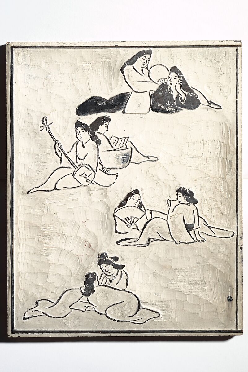Facsimile of Woodblock for an illustrated Page of a Book by Keisai, After Kuwagata Keisai 鍬形蕙斎 (Japanese, 1764–1824), Woodblock, Japan 