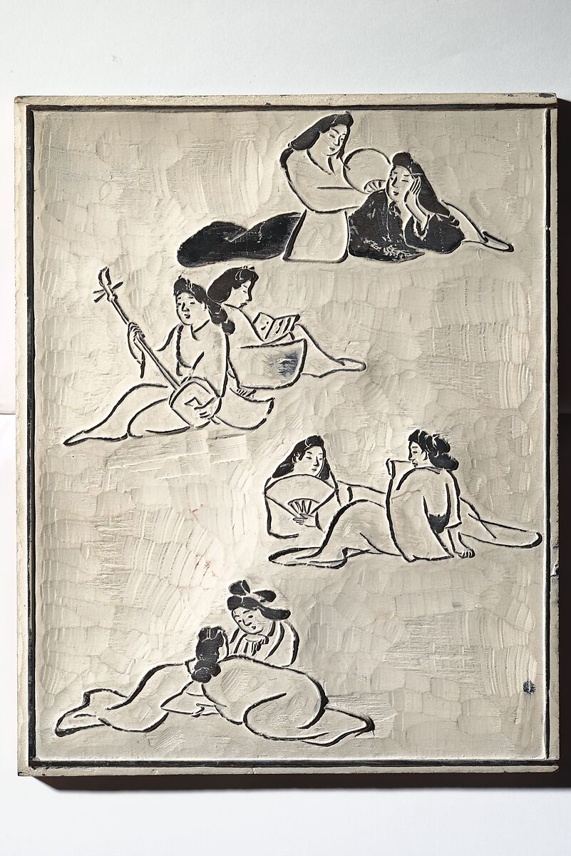 Facsimile of Woodblock for an illustrated Page of a Book by Keisai, After Kuwagata Keisai 鍬形蕙斎 (Japanese, 1764–1824), Woodblock, Japan