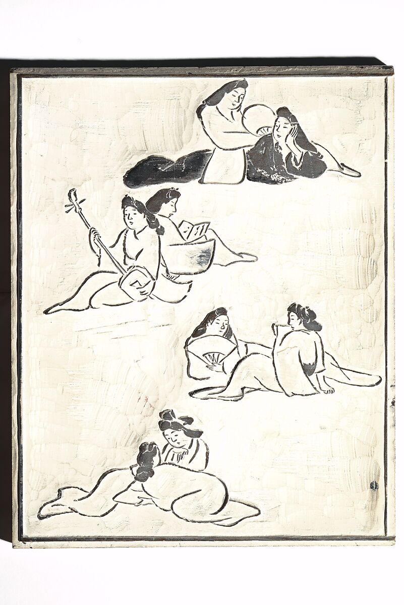 Facsimile of Woodblock for an illustrated Page of a Book by Keisai, After Kuwagata Keisai 鍬形蕙斎 (Japanese, 1764–1824), Woodblock, Japan