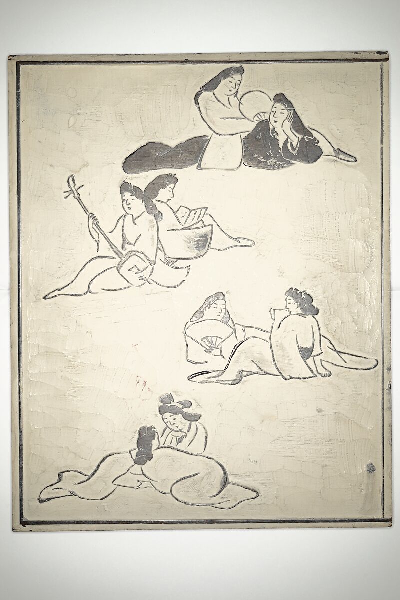 Facsimile of Woodblock for an illustrated Page of a Book by Keisai, After Kuwagata Keisai 鍬形蕙斎 (Japanese, 1764–1824), Woodblock, Japan