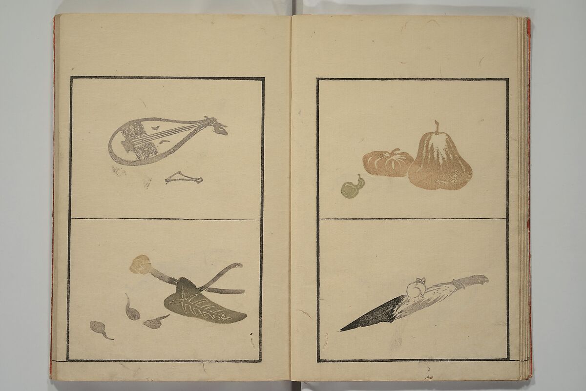 Vol. 1 of 5, Various Pictures by Keisai (Keisai soga) 蕙斎麁画; 讃科画圖蕙齋麁画(さんか がず けいさい そうが), Kuwagata Keisai 鍬形蕙斎 (Japanese, 1764–1824), Woodblock printed book; ink and color on paper, Japan