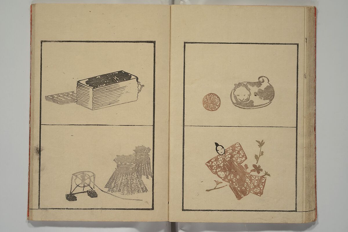 Vol. 1 of 5, Various Pictures by Keisai (Keisai soga) 蕙斎麁画; 讃科画圖蕙齋麁画(さんか がず けいさい そうが), Kuwagata Keisai 鍬形蕙斎 (Japanese, 1764–1824), Woodblock printed book; ink and color on paper, Japan