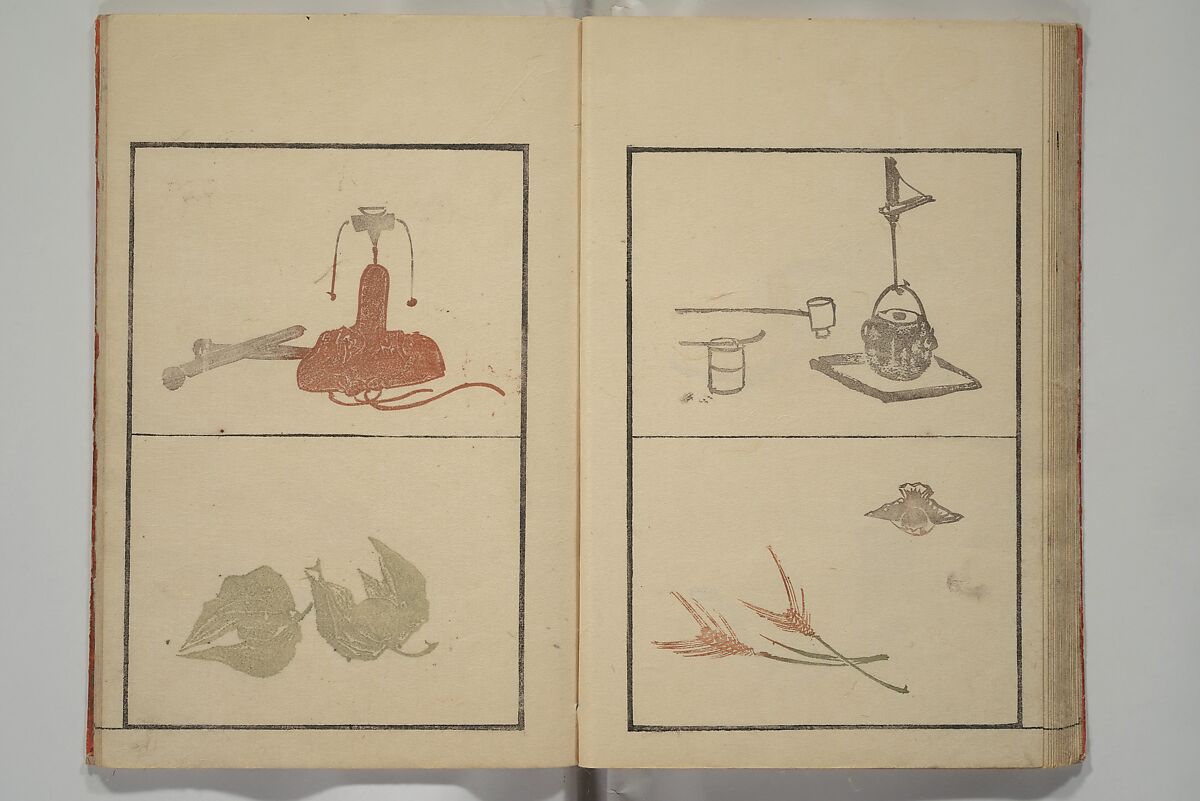 Vol. 1 of 5, Various Pictures by Keisai (Keisai soga) 蕙斎麁画; 讃科画圖蕙齋麁画(さんか がず けいさい そうが), Kuwagata Keisai 鍬形蕙斎 (Japanese, 1764–1824), Woodblock printed book; ink and color on paper, Japan