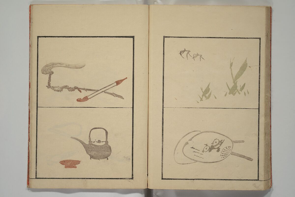 Vol. 1 of 5, Various Pictures by Keisai (Keisai soga) 蕙斎麁画; 讃科画圖蕙齋麁画(さんか がず けいさい そうが), Kuwagata Keisai 鍬形蕙斎 (Japanese, 1764–1824), Woodblock printed book; ink and color on paper, Japan