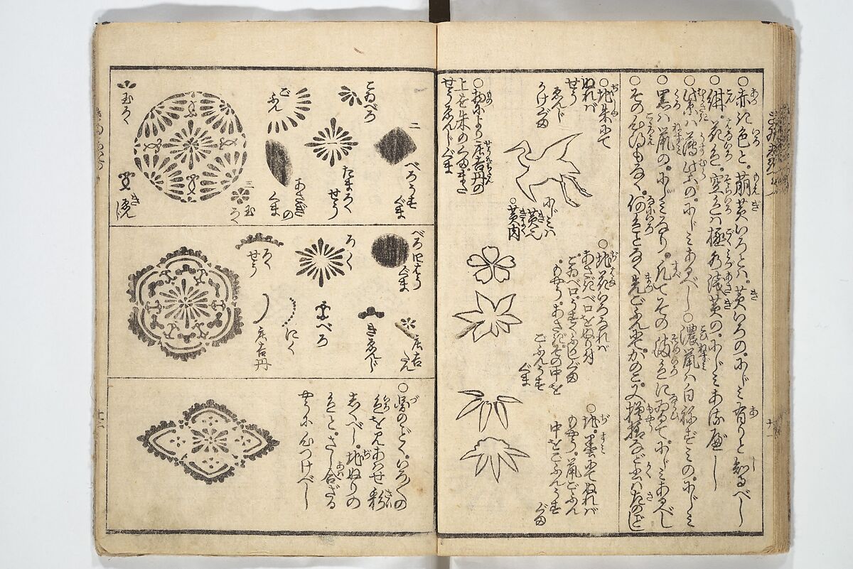 Picture Book on the Use of Coloring, first volume (Ehon saishikitsū shohen) 繪本彩色通 初編, Katsushika Hokusai 葛飾北斎 (Japanese, Tokyo (Edo) 1760–1849 Tokyo (Edo)), Woodblock printed book; ink on paper and color scribbles, Japan