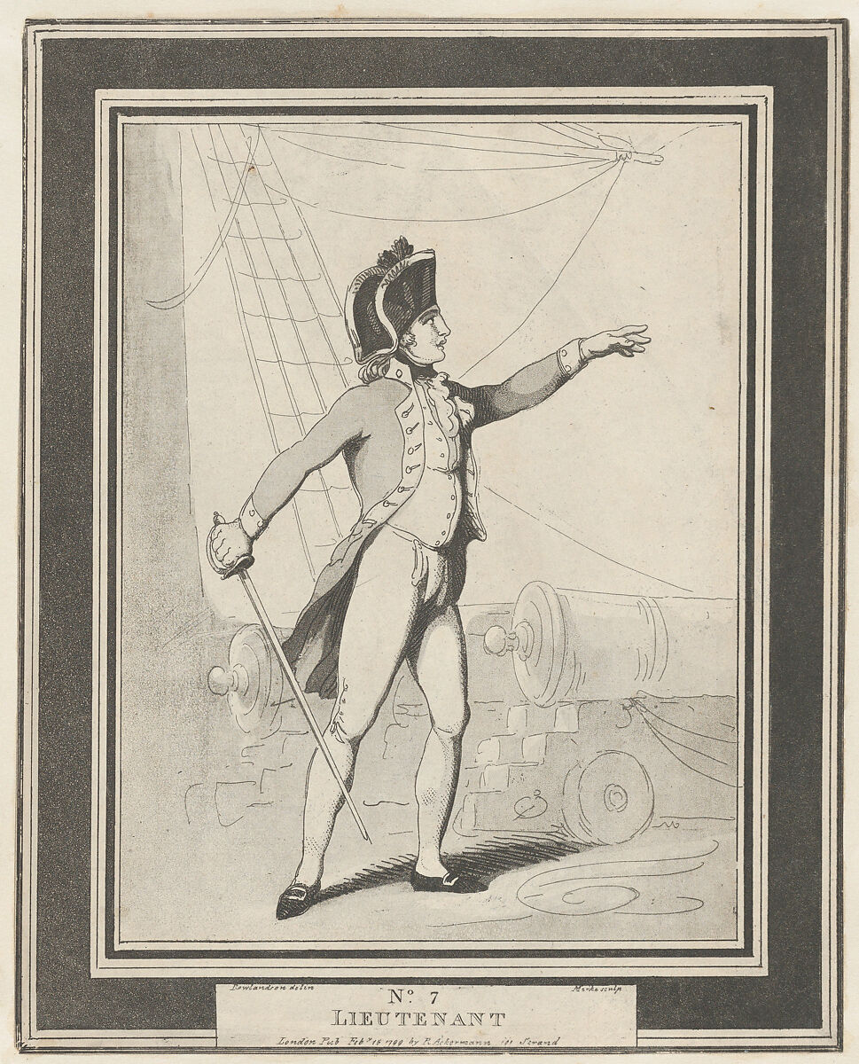 No. 7: Lieutenant, Henri Merke (Swiss, Niederweningen, canton Zürich ca. 1760–after 1820), Etching and aquatint 