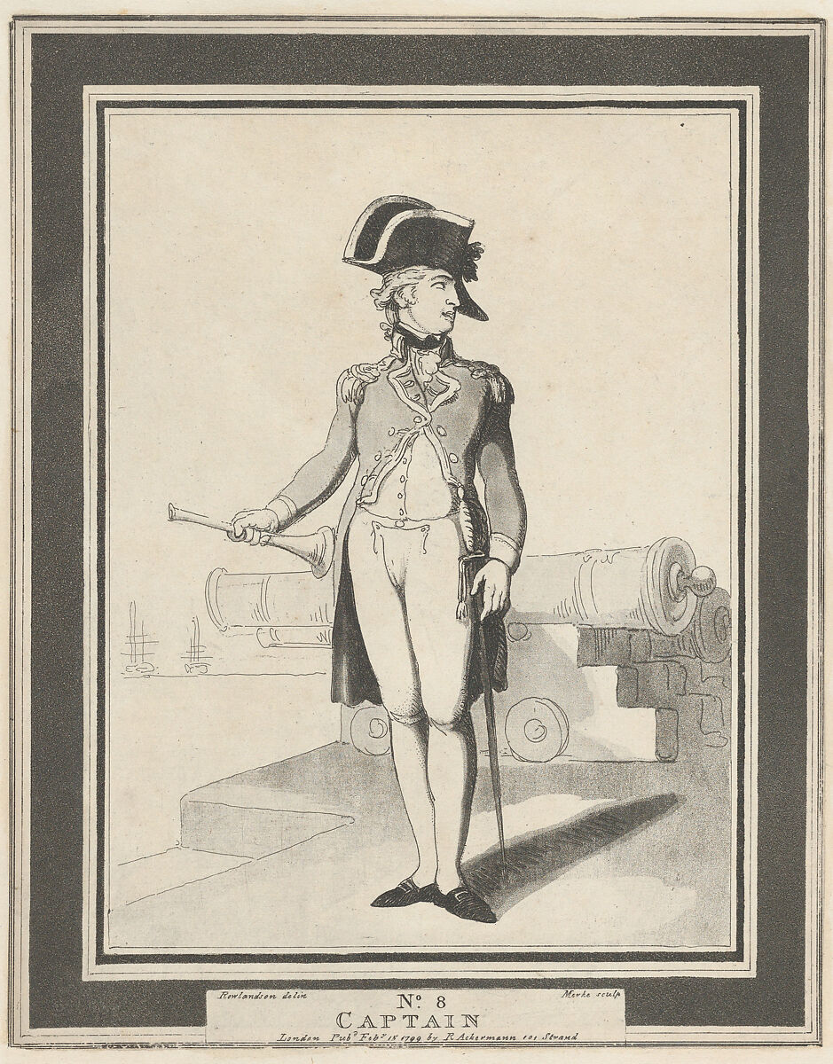 No. 8: Captain, Henri Merke (Swiss, Niederweningen, canton Zürich ca. 1760–after 1820), Etching and aquatint 