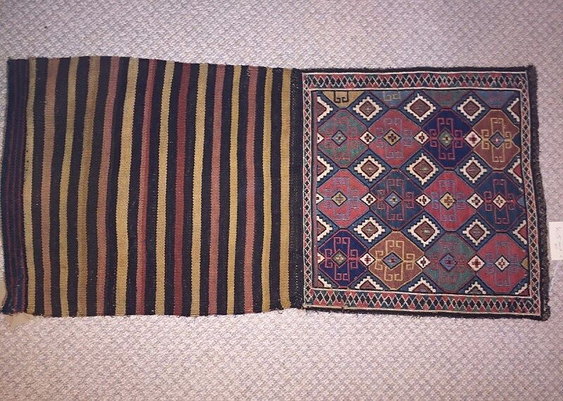 Shahsevan Double Saddle Bag (Pair), Wool and cotton; sumak brocaded 