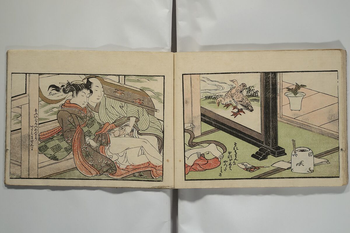 Picture Book of the Eternal Pines (Ehon chiyo no matsu), Suzuki Harunobu 鈴木春信 (Japanese, 1725–1770), Woodblock printed book; ink and color on paper, Japan