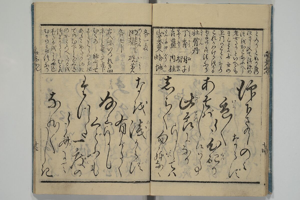 Teaching Calligraphy (Fumi no hayashi) ふみ(文)のはやし, Woodblock printed book; ink on paper, Japan