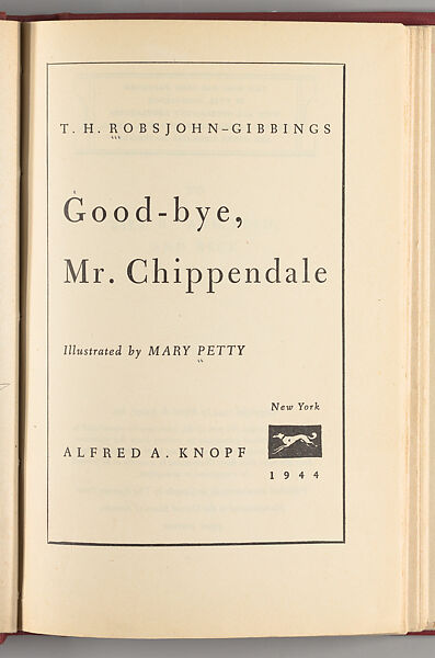 Good-bye, Mr. Chippendale, Terence Harold Robsjohn-Gibbings (American (born England), London 1905–1976 Athens) 