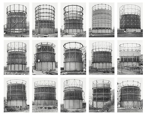 Gas Tanks (Germany, Belgium, United States, and Great Britain), Bernd and Hilla Becher (German, active 1959–2007), Gelatin silver prints 