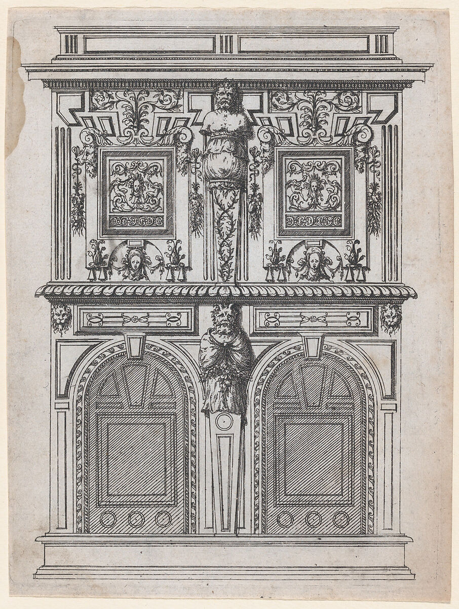 Furniture Design, Jacques Androuet Du Cerceau (French, Paris 1510/12–1585 Annecy), Etching 