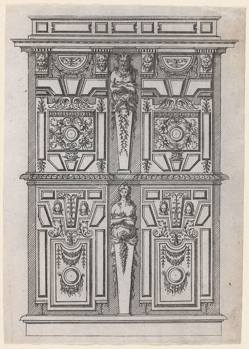 Furniture Design, Jacques Androuet Du Cerceau (French, Paris 1510/12–1585 Annecy), Etching 