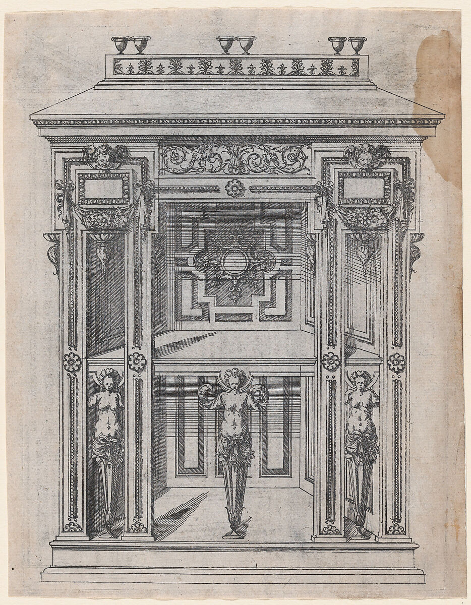 Furniture Design, Jacques Androuet Du Cerceau (French, Paris 1510/12–1585 Annecy), Etching 