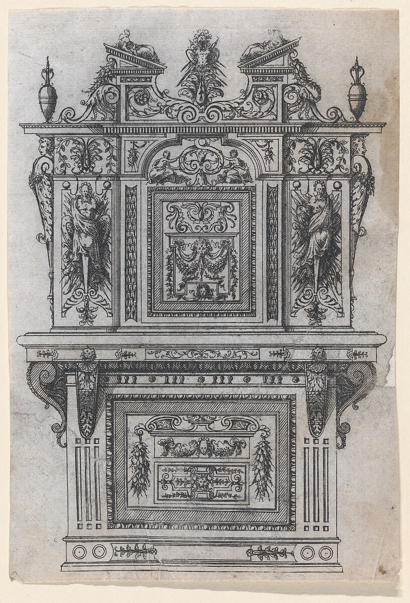 Furniture Design, Jacques Androuet Du Cerceau (French, Paris 1510/12–1585 Annecy), Etching 