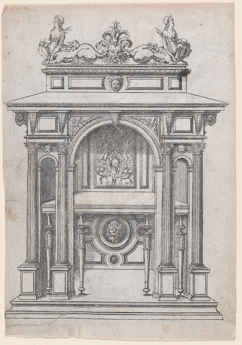 Furniture Design, Jacques Androuet Du Cerceau (French, Paris 1510/12–1585 Annecy), Etching 