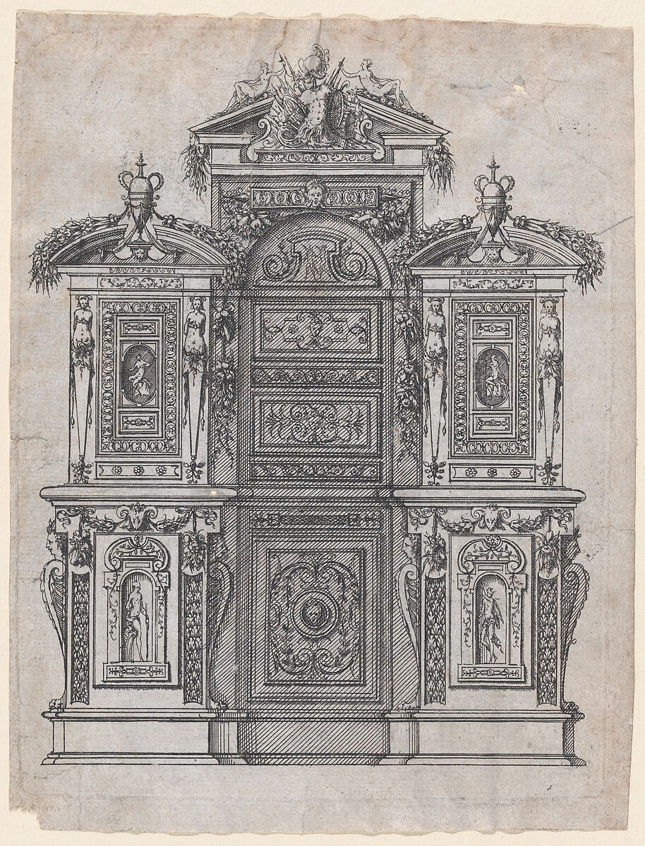 Furniture Design, Jacques Androuet Du Cerceau (French, Paris 1510/12–1585 Annecy), Etching 