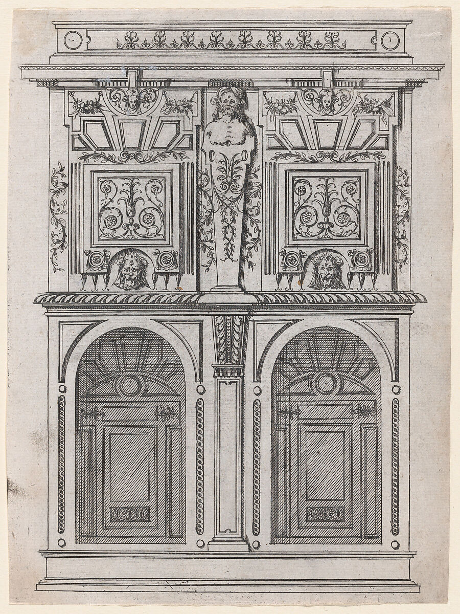 Furniture Design, Jacques Androuet Du Cerceau (French, Paris 1510/12–1585 Annecy), Etching 