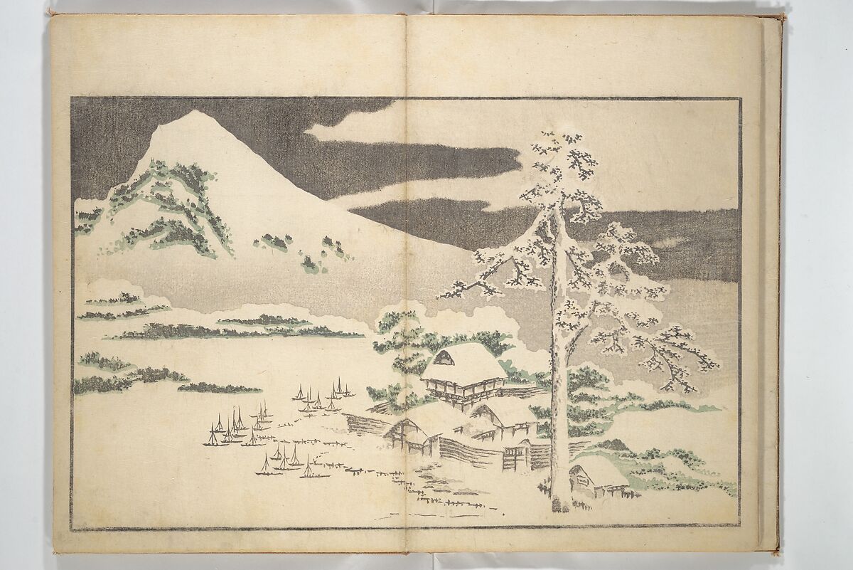 A Realistic Sketchbook by Hokusai (Hokusai shashin gafu) 北斎写真画譜, Katsushika Hokusai 葛飾北斎 (Japanese, Tokyo (Edo) 1760–1849 Tokyo (Edo)), Woodblock printed book (orihon, accordion-style); ink and color on paper, Japan