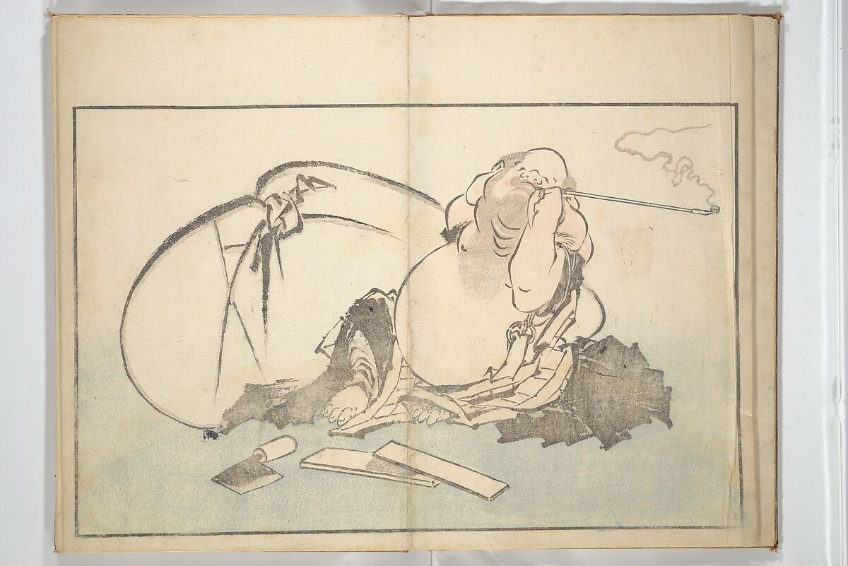 A Realistic Sketchbook by Hokusai (Hokusai shashin gafu) 北斎写真画譜, Katsushika Hokusai 葛飾北斎 (Japanese, Tokyo (Edo) 1760–1849 Tokyo (Edo)), Woodblock printed book (orihon, accordion-style); ink and color on paper, Japan