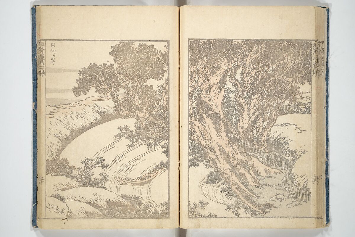 Transmitting the Spirit, Revealing the Form of Things, Volume 1 to 15 of Hokusai Sketchbooks (Denshin kaishu: Hokusai manga, shohen–jugohen) 伝神開手北斎漫画 初編-十五編, Katsushika Hokusai 葛飾北斎 (Japanese, Tokyo (Edo) 1760–1849 Tokyo (Edo)), Set of fifteen woodblock printed books; ink and color on paper, Japan