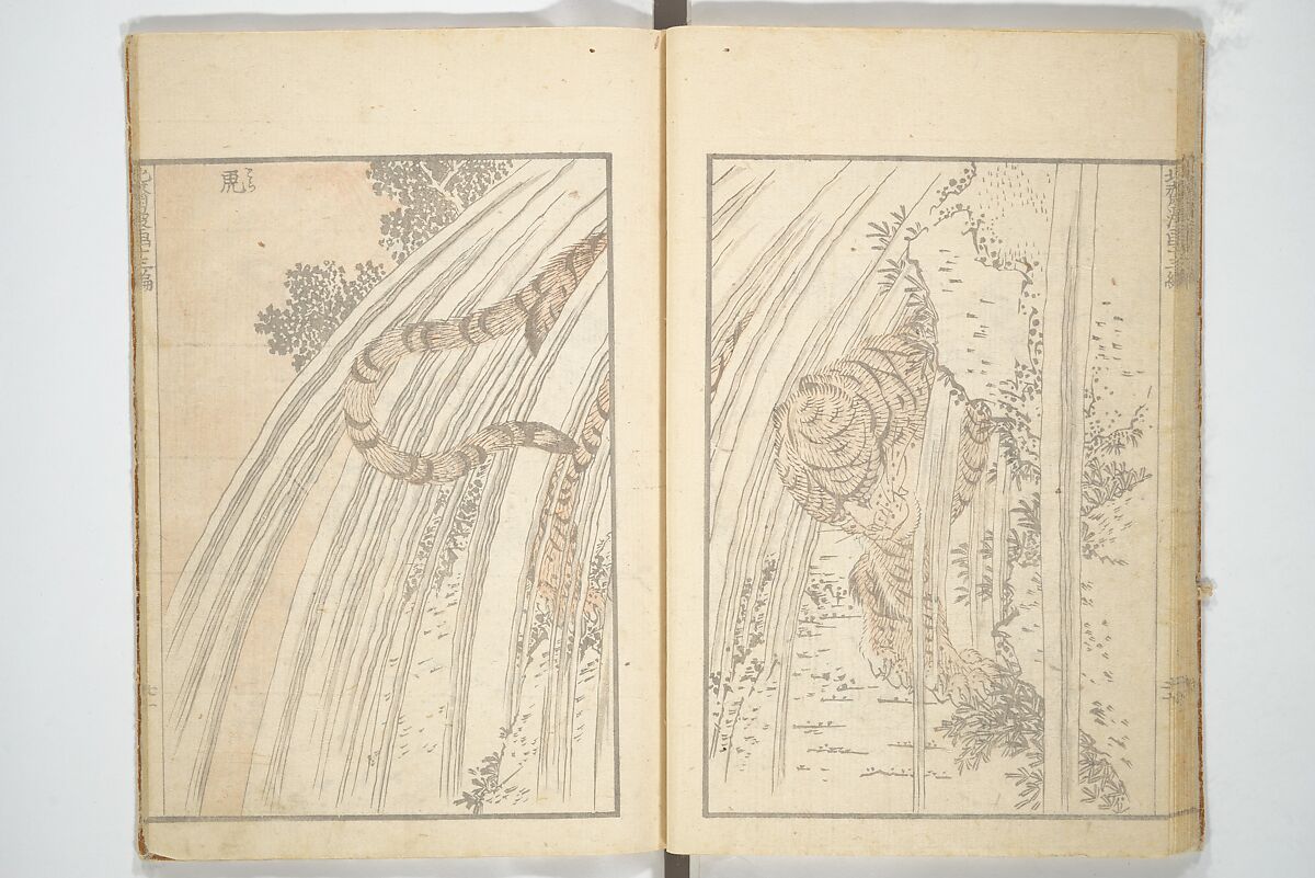 Transmitting the Spirit, Revealing the Form of Things, Volume 1 to 15 of Hokusai Sketchbooks (Denshin kaishu: Hokusai manga, shohen–jugohen) 伝神開手北斎漫画 初編-十五編, Katsushika Hokusai 葛飾北斎 (Japanese, Tokyo (Edo) 1760–1849 Tokyo (Edo)), Set of fifteen woodblock printed books; ink and color on paper, Japan