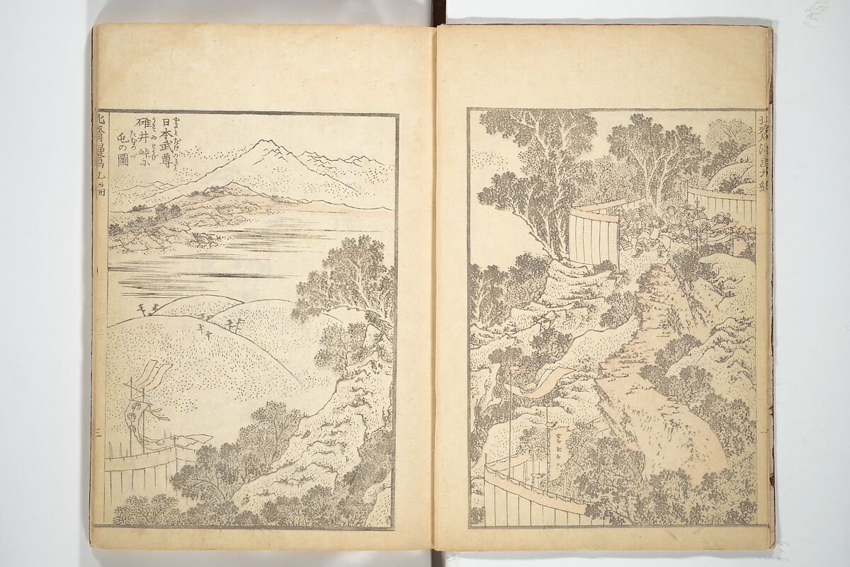 Transmitting the Spirit, Revealing the Form of Things, Volume 1 to 15 of Hokusai Sketchbooks (Denshin kaishu: Hokusai manga, shohen–jugohen) 伝神開手北斎漫画 初編-十五編, Katsushika Hokusai 葛飾北斎 (Japanese, Tokyo (Edo) 1760–1849 Tokyo (Edo)), Set of fifteen woodblock printed books; ink and color on paper, Japan