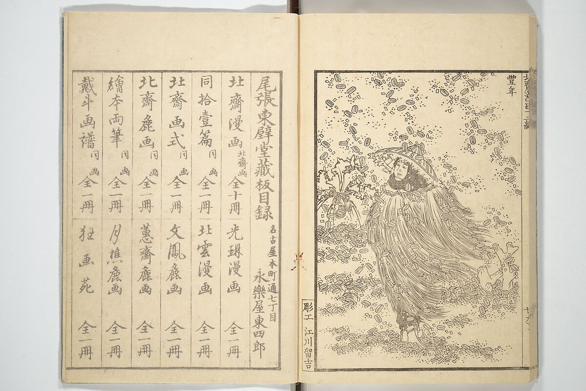 Transmitting the Spirit, Revealing the Form of Things, Volume 1 to 15 of Hokusai Sketchbooks (Denshin kaishu: Hokusai manga, shohen–jugohen) 伝神開手北斎漫画 初編-十五編, Katsushika Hokusai 葛飾北斎 (Japanese, Tokyo (Edo) 1760–1849 Tokyo (Edo)), Set of fifteen woodblock printed books; ink and color on paper, Japan
