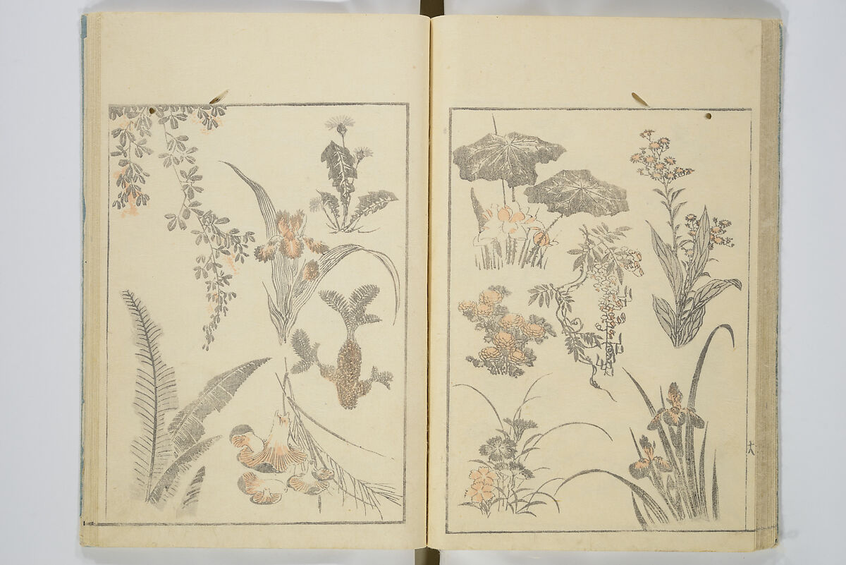 Transmitting the Spirit, Revealing the Form of Things, Volume 1 to 15 of Hokusai Sketchbooks (Denshin kaishu: Hokusai manga, shohen–jugohen) 伝神開手北斎漫画 初編-十五編, Katsushika Hokusai 葛飾北斎 (Japanese, Tokyo (Edo) 1760–1849 Tokyo (Edo)), Set of fifteen woodblock printed books; ink and color on paper, Japan