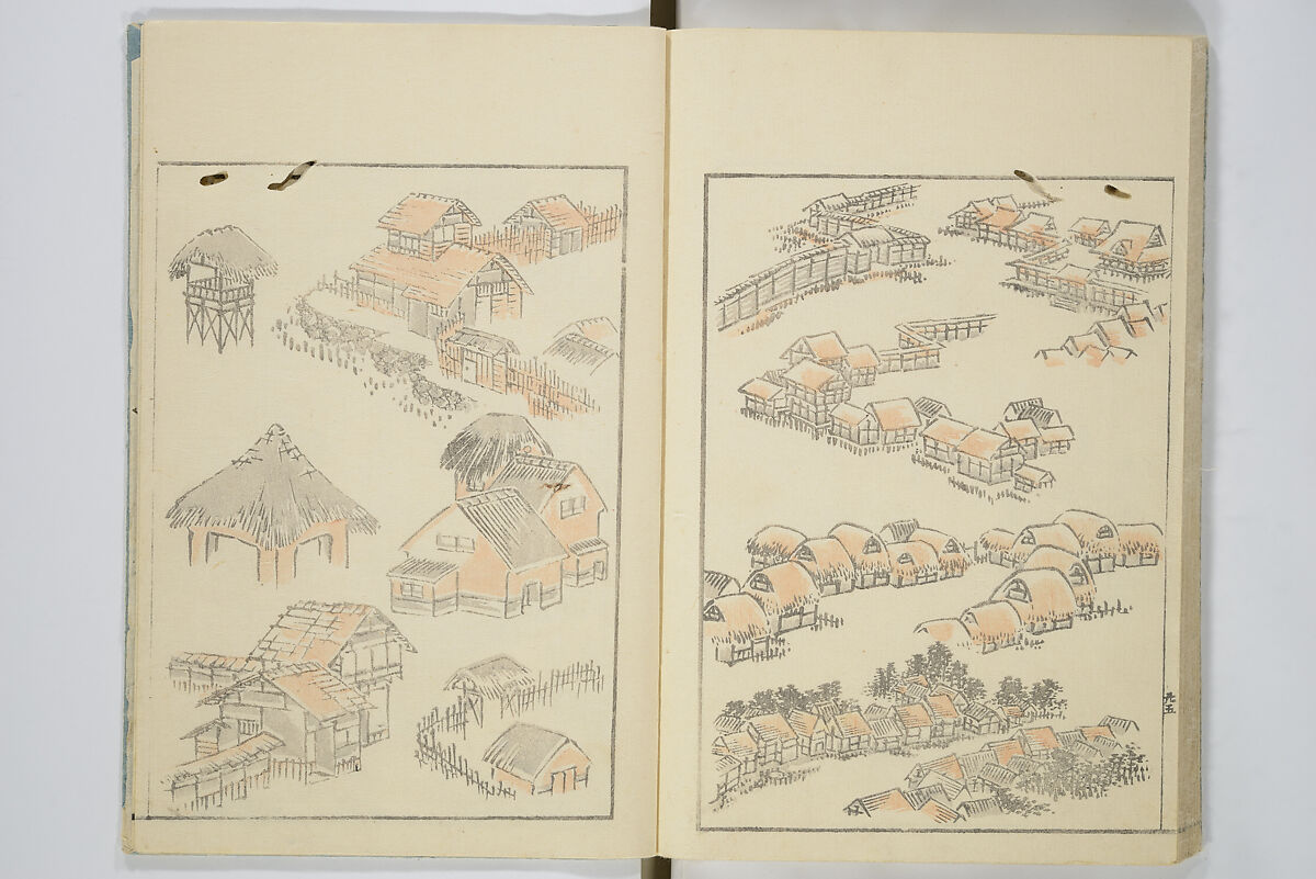 Transmitting the Spirit, Revealing the Form of Things, Volume 1 to 15 of Hokusai Sketchbooks (Denshin kaishu: Hokusai manga, shohen–jugohen) 伝神開手北斎漫画 初編-十五編, Katsushika Hokusai 葛飾北斎 (Japanese, Tokyo (Edo) 1760–1849 Tokyo (Edo)), Set of fifteen woodblock printed books; ink and color on paper, Japan