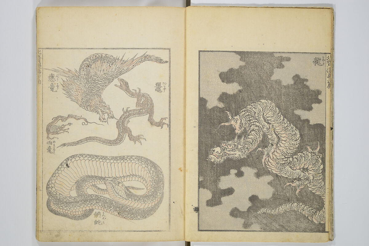 Transmitting the Spirit, Revealing the Form of Things, Volume 1 to 15 of Hokusai Sketchbooks (Denshin kaishu: Hokusai manga, shohen–jugohen) 伝神開手北斎漫画 初編-十五編, Katsushika Hokusai 葛飾北斎 (Japanese, Tokyo (Edo) 1760–1849 Tokyo (Edo)), Set of fifteen woodblock printed books; ink and color on paper, Japan