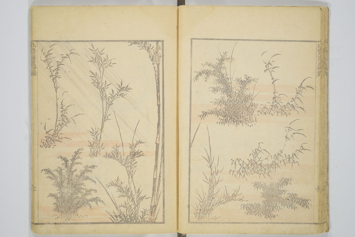 Transmitting the Spirit, Revealing the Form of Things, Volume 1 to 15 of Hokusai Sketchbooks (Denshin kaishu: Hokusai manga, shohen–jugohen) 伝神開手北斎漫画 初編-十五編, Katsushika Hokusai 葛飾北斎 (Japanese, Tokyo (Edo) 1760–1849 Tokyo (Edo)), Set of fifteen woodblock printed books; ink and color on paper, Japan