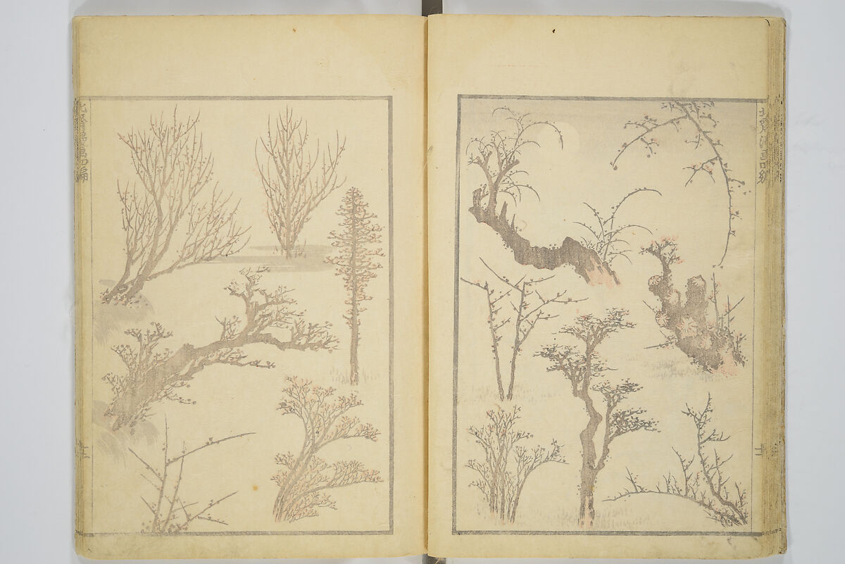 Transmitting the Spirit, Revealing the Form of Things, Volume 1 to 15 of Hokusai Sketchbooks (Denshin kaishu: Hokusai manga, shohen–jugohen) 伝神開手北斎漫画 初編-十五編, Katsushika Hokusai 葛飾北斎 (Japanese, Tokyo (Edo) 1760–1849 Tokyo (Edo)), Set of fifteen woodblock printed books; ink and color on paper, Japan