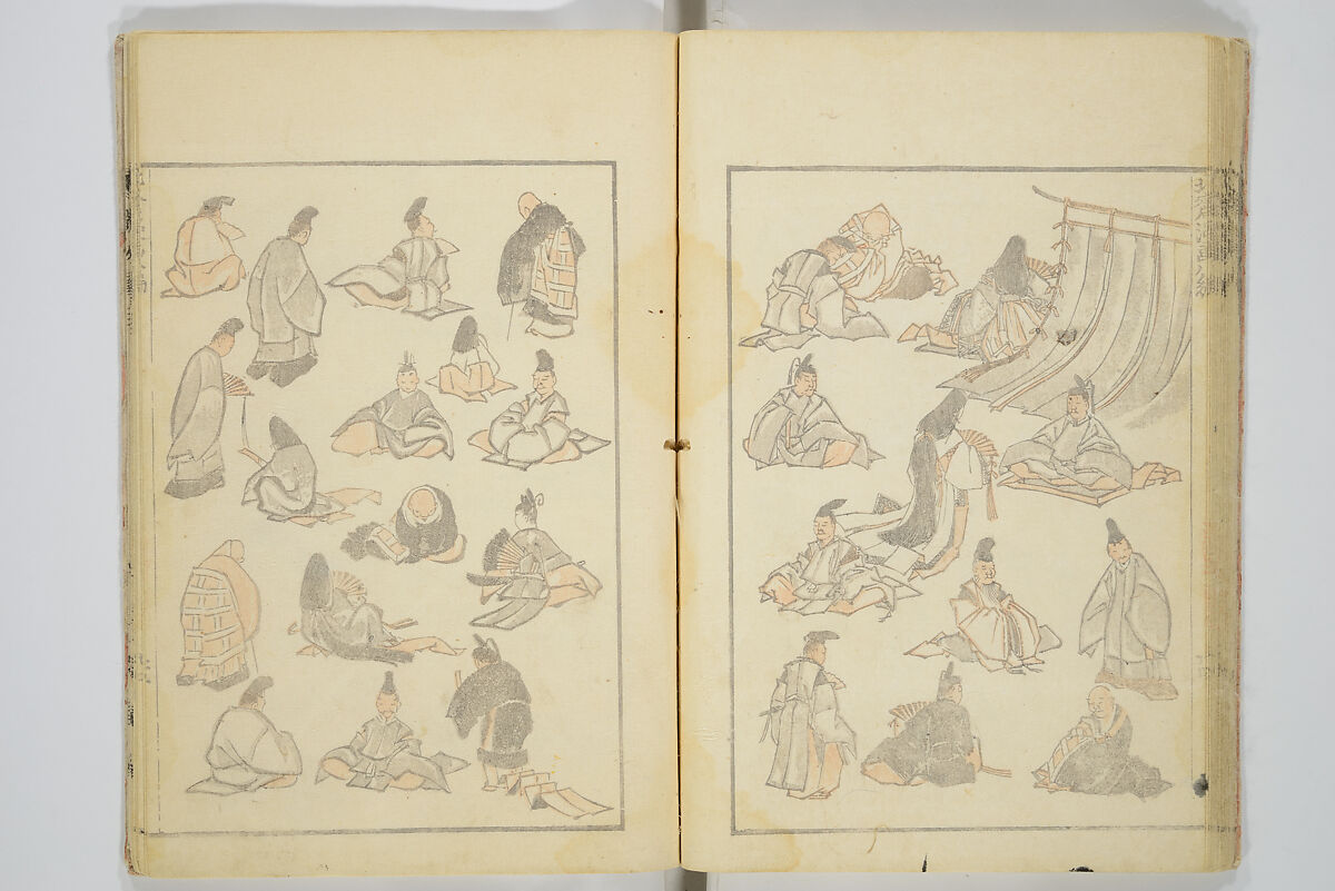 Transmitting the Spirit, Revealing the Form of Things, Volume 1 to 15 of Hokusai Sketchbooks (Denshin kaishu: Hokusai manga, shohen–jugohen) 伝神開手北斎漫画 初編-十五編, Katsushika Hokusai 葛飾北斎 (Japanese, Tokyo (Edo) 1760–1849 Tokyo (Edo)), Set of fifteen woodblock printed books; ink and color on paper, Japan