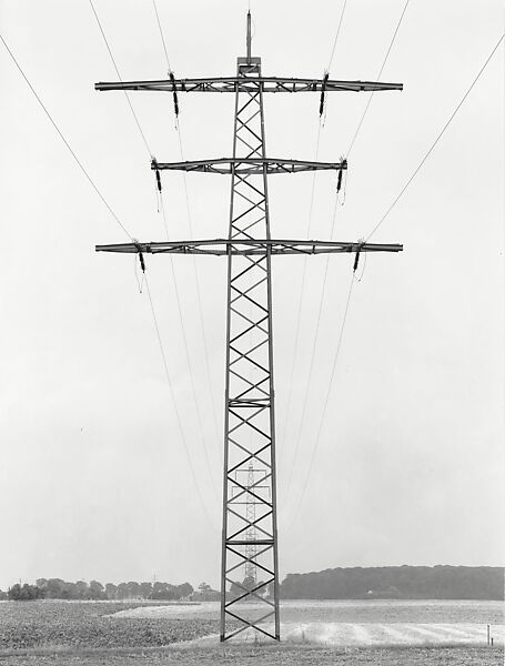 High Tension Pylon near Düsseldorf, Germany, Bernd and Hilla Becher (German, active 1959–2007), Gelatin silver print 