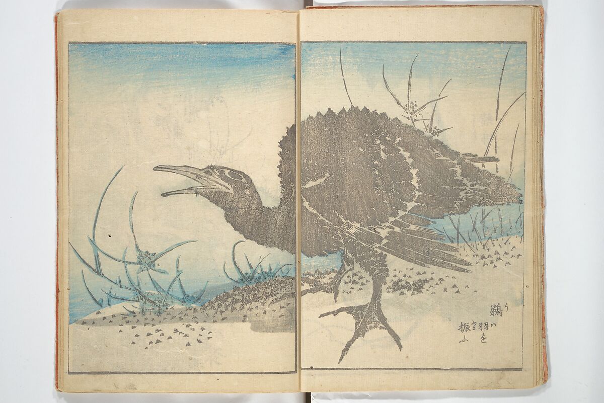 Picture Book with Mixed Verses on Jōruri (Puppet Theater) Ehon jōruri zekku)  繪本浄瑠璃絶句, Katsushika Hokusai 葛飾北斎 (Japanese, Tokyo (Edo) 1760–1849 Tokyo (Edo)), Woodblock printed book; ink and color on paper, Japan