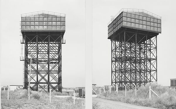 Watertower, 2 Views, Liverpool, Great Britain, Bernd and Hilla Becher  German, Gelatin silver prints