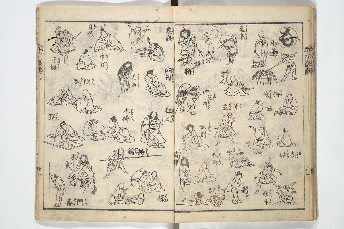 The Quick Pictorial Dictionary (Ehon hayabiki) 画本早引, Katsushika Hokusai 葛飾北斎 (Japanese, Tokyo (Edo) 1760–1849 Tokyo (Edo)), Woodblock printed books; ink on paper, Japan