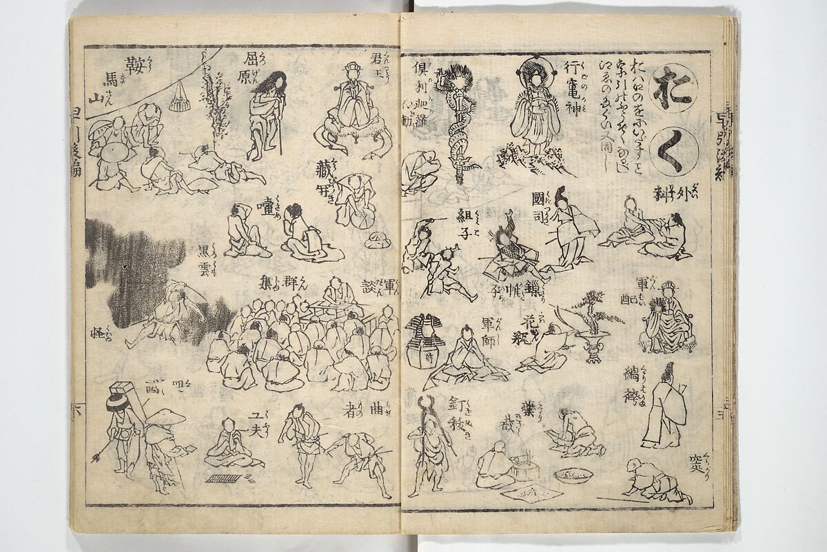 The Quick Pictorial Dictionary (Ehon hayabiki) 画本早引, Katsushika Hokusai 葛飾北斎 (Japanese, Tokyo (Edo) 1760–1849 Tokyo (Edo)), Woodblock printed books; ink on paper, Japan