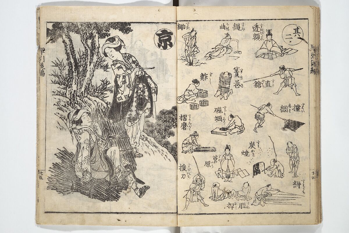 The Quick Pictorial Dictionary (Ehon hayabiki) 画本早引, Katsushika Hokusai 葛飾北斎 (Japanese, Tokyo (Edo) 1760–1849 Tokyo (Edo)), Woodblock printed books; ink on paper, Japan