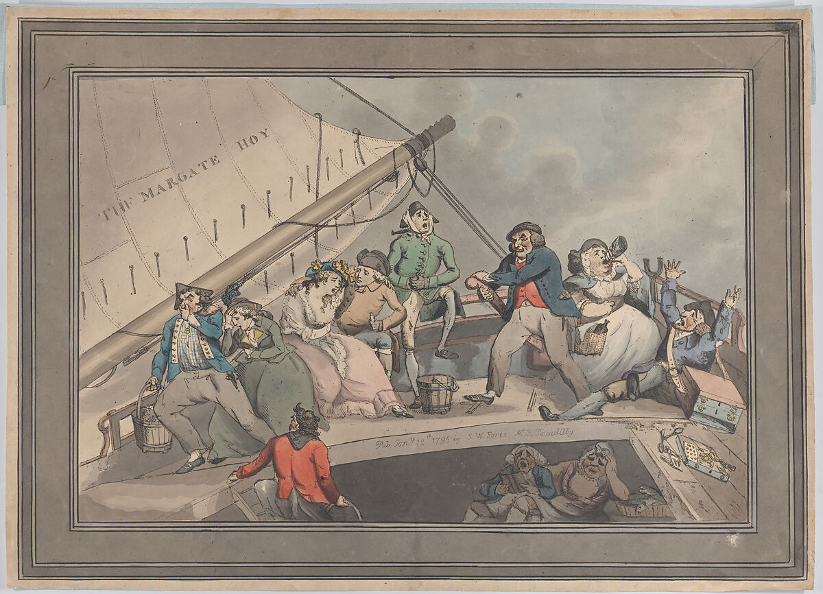 The Margate Hoy, Charles Catton, Jr. (British, London 1756–1819 New Paltz, New York), Hand-colored etching; second issue