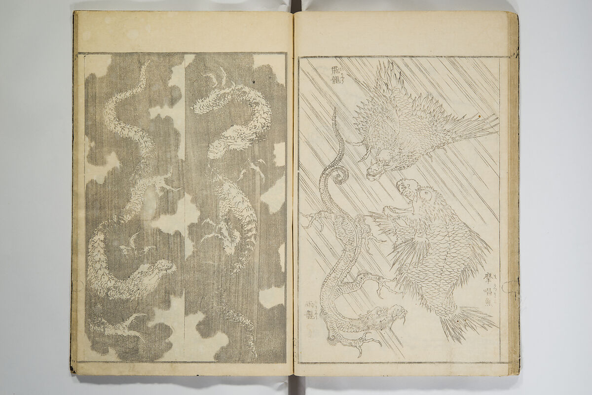 Picture Album Transmitting the Spirit: The Hokusai Drawing Style (Denshin gafu Hokusai gashiki), Katsushika Hokusai 葛飾北斎 (Japanese, Tokyo (Edo) 1760–1849 Tokyo (Edo)), Woodblock printed book; ink on paper, Japan