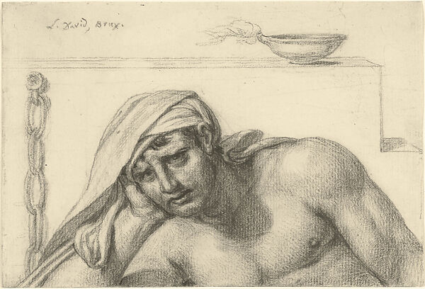 The Prisoner, Jacques Louis David  French, Black chalk