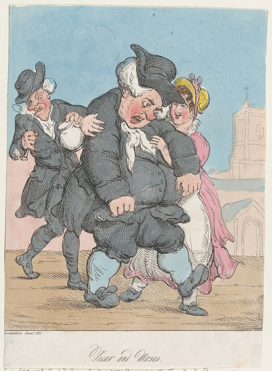 Vicar and Moses, After Thomas Rowlandson (British, London 1757–1827 London), Hand-colored etching 
