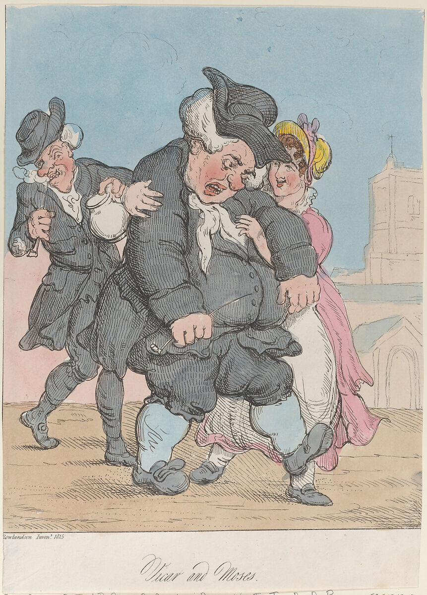 Vicar and Moses, After Thomas Rowlandson (British, London 1757–1827 London), Hand-colored etching