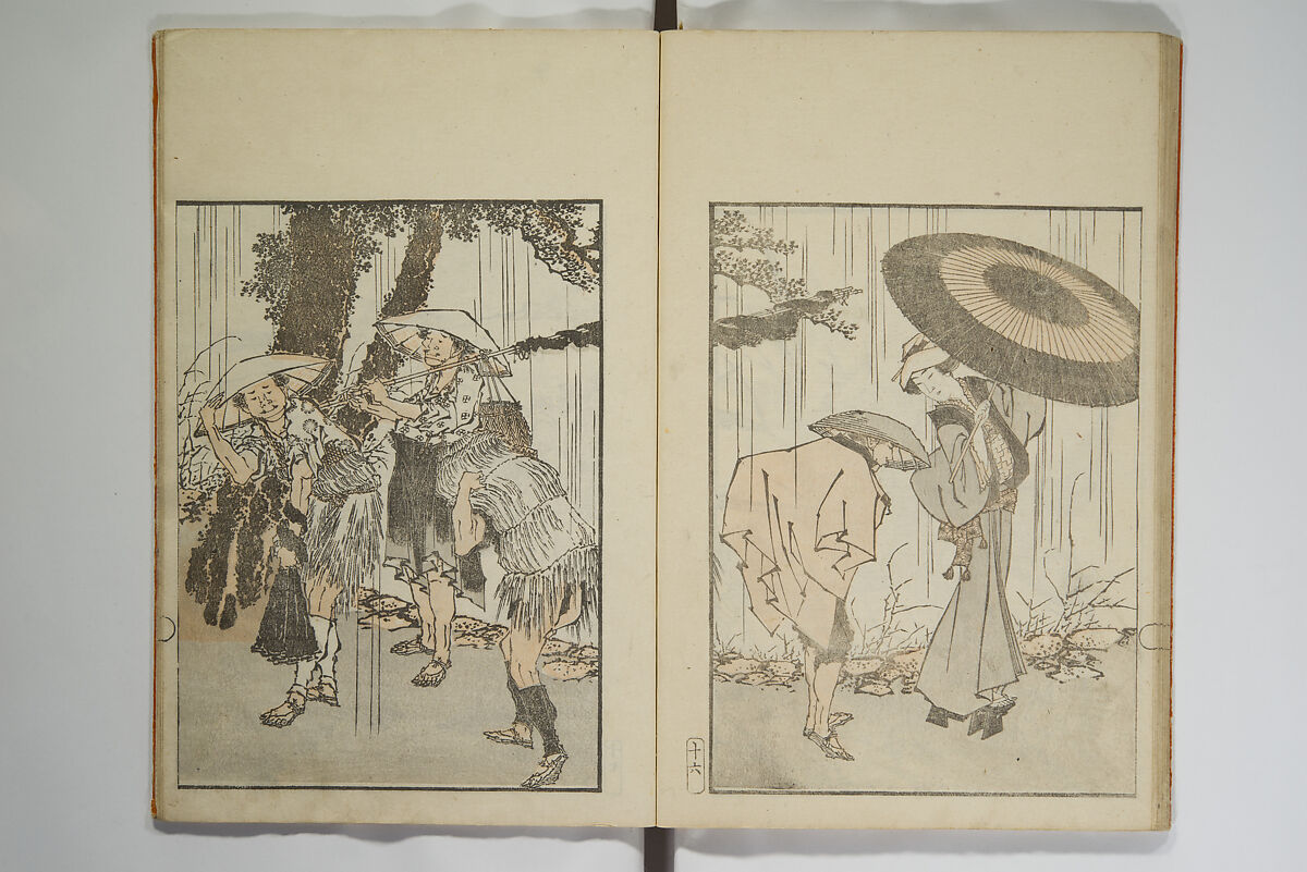 Picture Album Transmitting the Spirit: The Hokusai Drawing Style (Denshin gafu Hokusai gashiki), Katsushika Hokusai 葛飾北斎 (Japanese, Tokyo (Edo) 1760–1849 Tokyo (Edo)), Set of three woodblock printed books; ink on paper, Japan