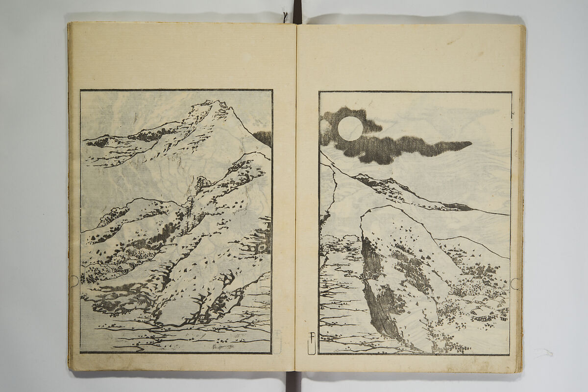 Picture Album Transmitting the Spirit: The Hokusai Drawing Style (Denshin gafu Hokusai gashiki), Katsushika Hokusai 葛飾北斎 (Japanese, Tokyo (Edo) 1760–1849 Tokyo (Edo)), Set of three woodblock printed books; ink on paper, Japan